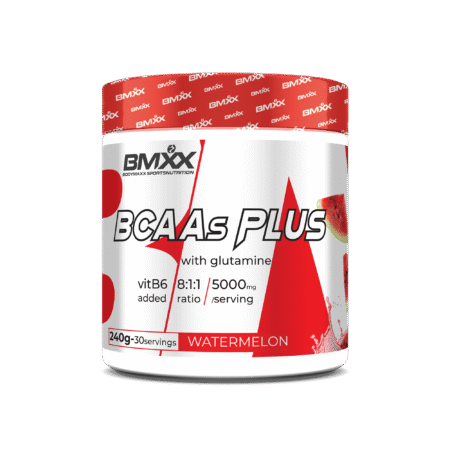 BMXX BCAAS PLUS 8:1:1- BRANCHED CHAIN AMINO ACIDS WITH GLUTAMINE AND VIT B6 240GR WATERMELON