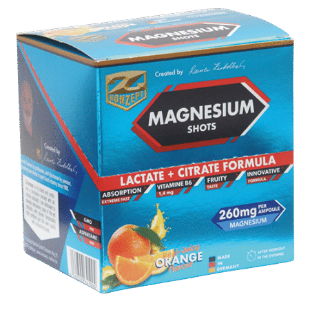 ZKONZEPT MAGNESIUM + B6 SHOTS 20 AMPOULES ORANGE
