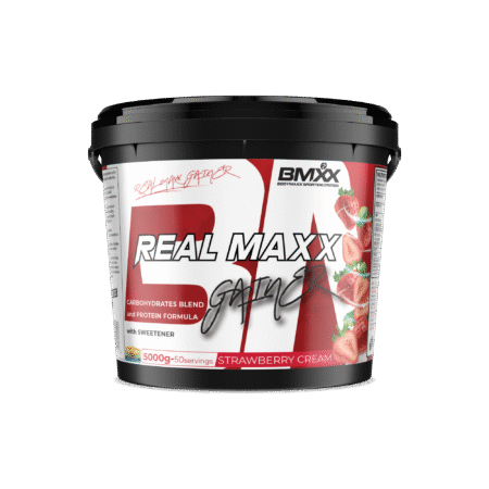 BMXX REAL MAXX GAINER – CARBOHYDRATES AND PROTEIN 5KG STRAWBERRY