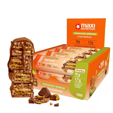 MAXI NUTRITION CRISPY WAFFLE PROTEIN BARS 39Gr PISTACHIO