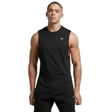 MP428 MENS REST DAY DROP ARMHOLE TANK TOP BLACK SIZE L