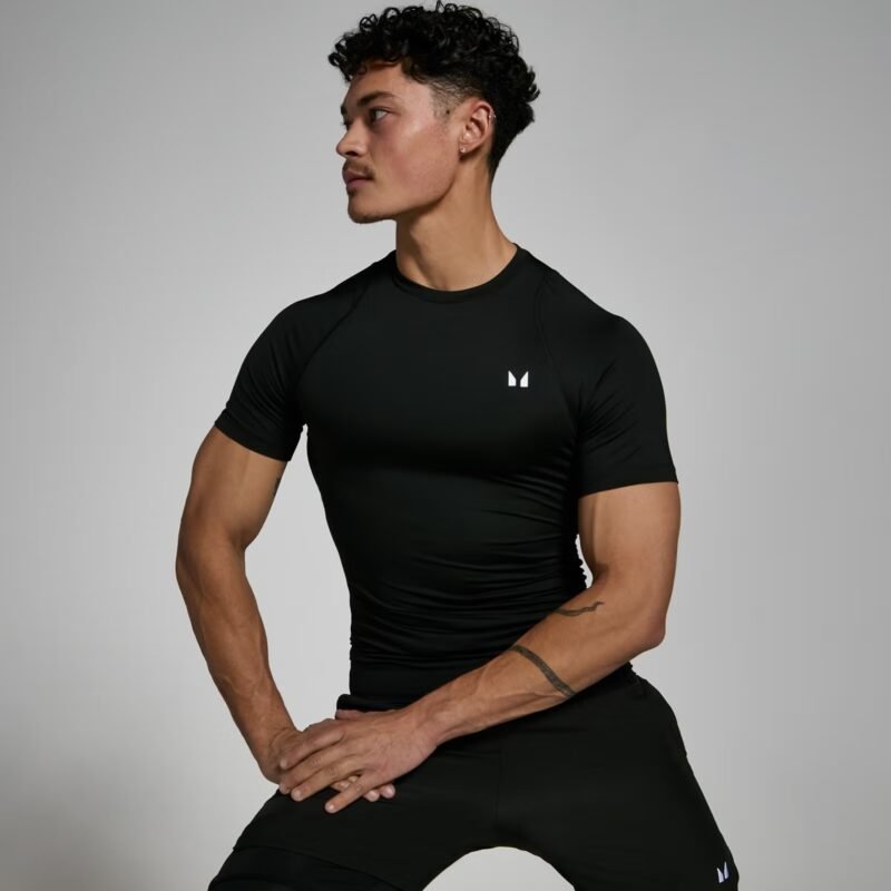 MP462 MENS TRAINING SHORT SLEEVE BASELAYER BLACK SIZE XL