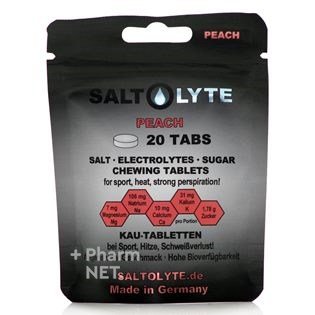 SALTOLYTE 20 TABS SALT & ELECTROLYTES CHEWING TABLETS PEACH