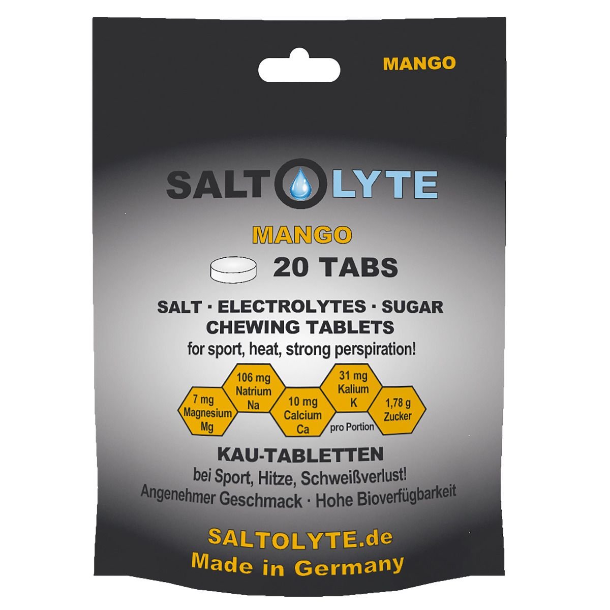 SALTOLYTE 20 TABS SALT & ELECTROLYTES CHEWING TABLETS MANGO