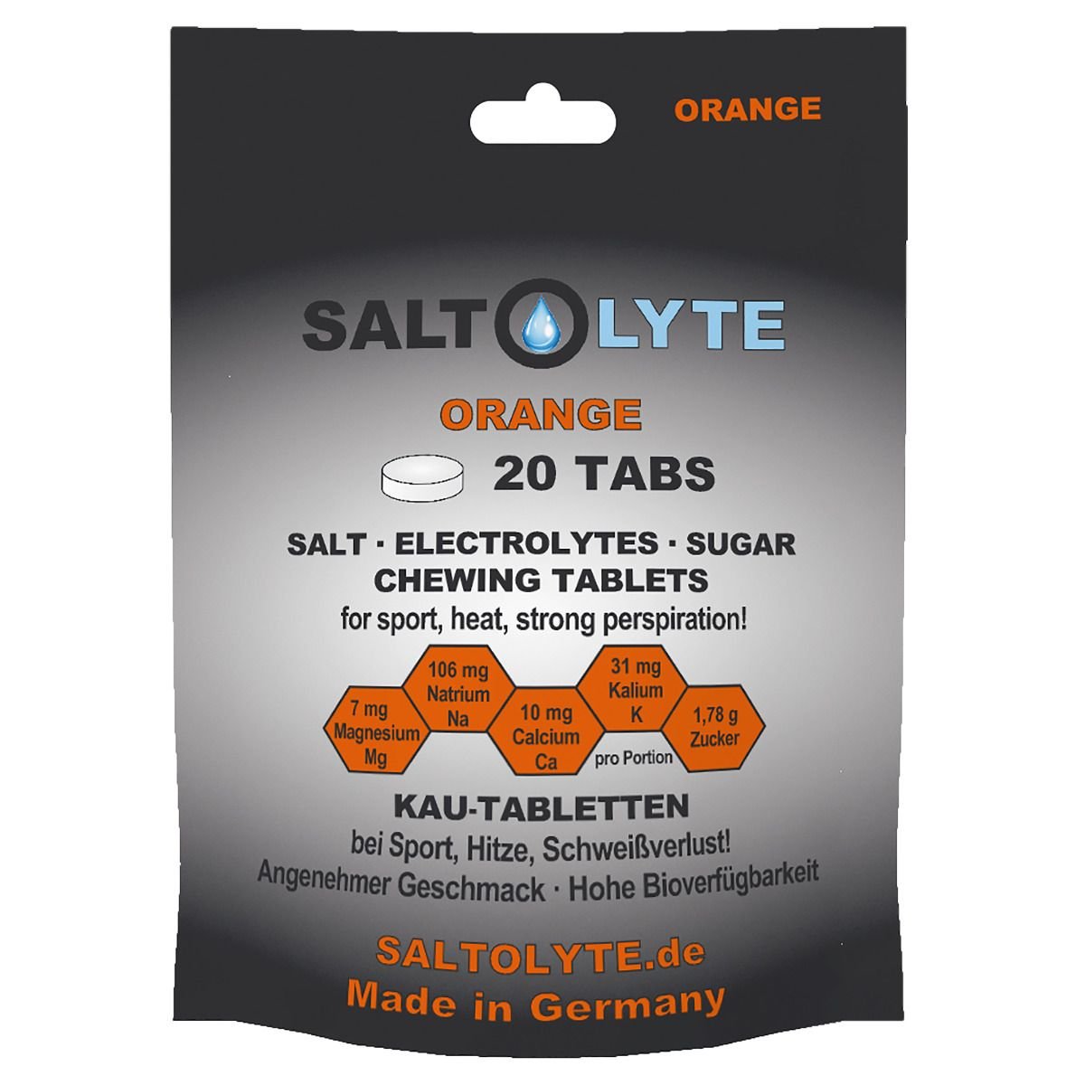 SALTOLYTE 20 TABS SALT & ELECTROLYTES CHEWING TABLETS ORANGE