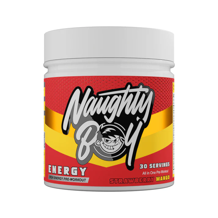 NAUGTHY BOY ENERGY PRE-WORKOUT 30 SERVINGS STRAWBERRY-MANGO