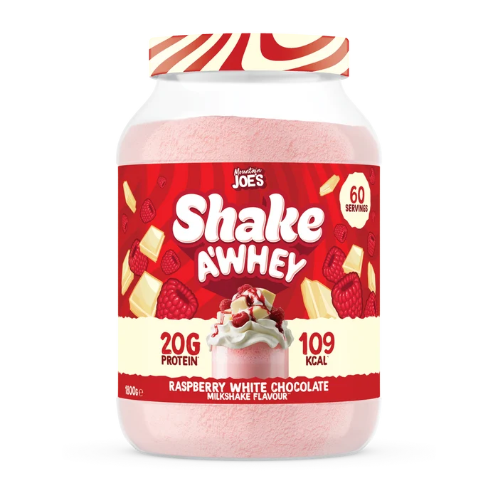 MOUNTAIN JOE’S SHAKE A WHEY 1.8Kg RASPBERRY WHITE CHOCOLATE